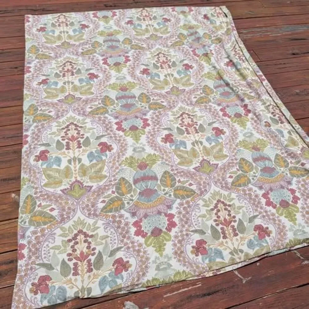 Pottery Barn linen cotton TWIN duvet cover floral botanical